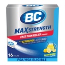 BC MAX spēks Ātru sāpju atvieglošanas pulveris, Lemonade Flavor Aspirin 500mg un Acetaminofēns 500mg Izšķīdiniet iepakojumus, 16 Skaits