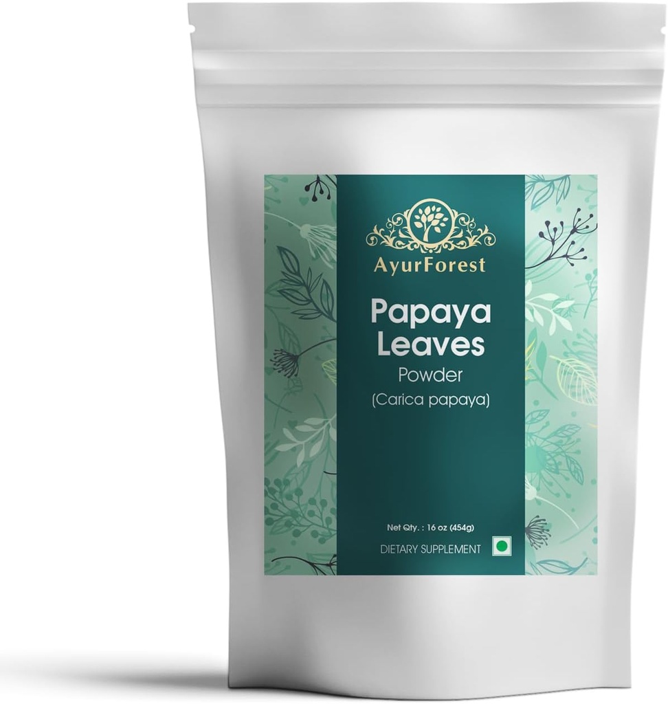 Papaijas lapu pulveris Kaltētas lapas Carica Papaya Herbal Papildinājums 16 Ārstniecības augs - 454 grami