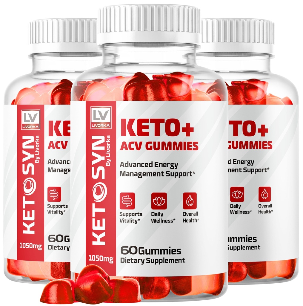 LIVORKA (3 Pack) Ketosyn ACV Gumies, Keto Syn Gumies, Ketosyn Keto Plus ACV Gumies, Ketosyn Keto ACV Gumies, Keto Syn ACV Gumies 1050 MG, Keto ACV Gummies Ketosyn, 180 Gumies for 3 months