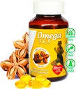 Sikyriah Omega 3, 6 un 9 softgel Kapsulas l 100% Pure Sacha Inchi Oil l 3000 mg uz dienu l Augu bāzes papildinājums l Neaizstājamās taukskābes Avots l Ne- GMO l