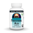 Avots Dabas Pantothenic Acid 100 mg Vitamīnu B-5 Uztura bagātinātāji - 250 tabletes