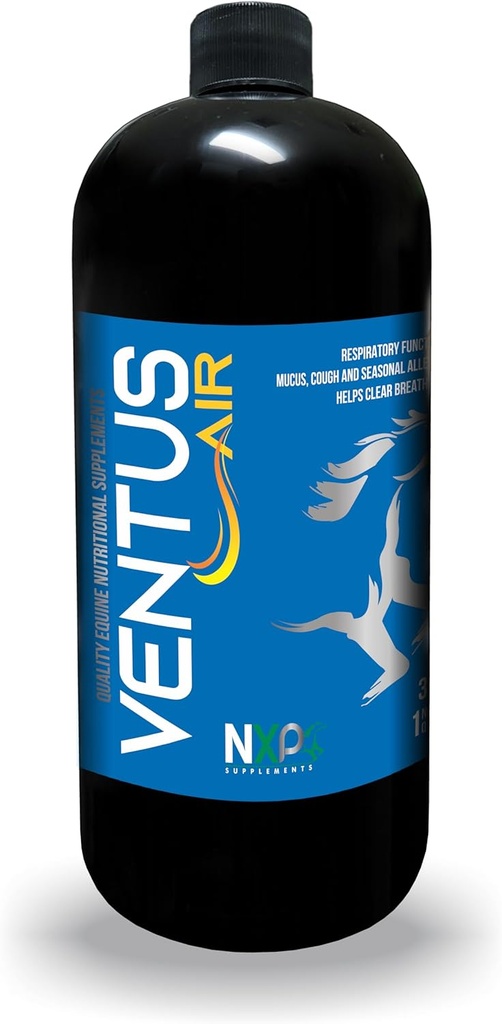 Ventus Gaisa elpināšanas atbalsts Mucus Cough alerģiju papildinājums zirgiem ar NXP papildinājumiem - 1 Quart (32 oz)