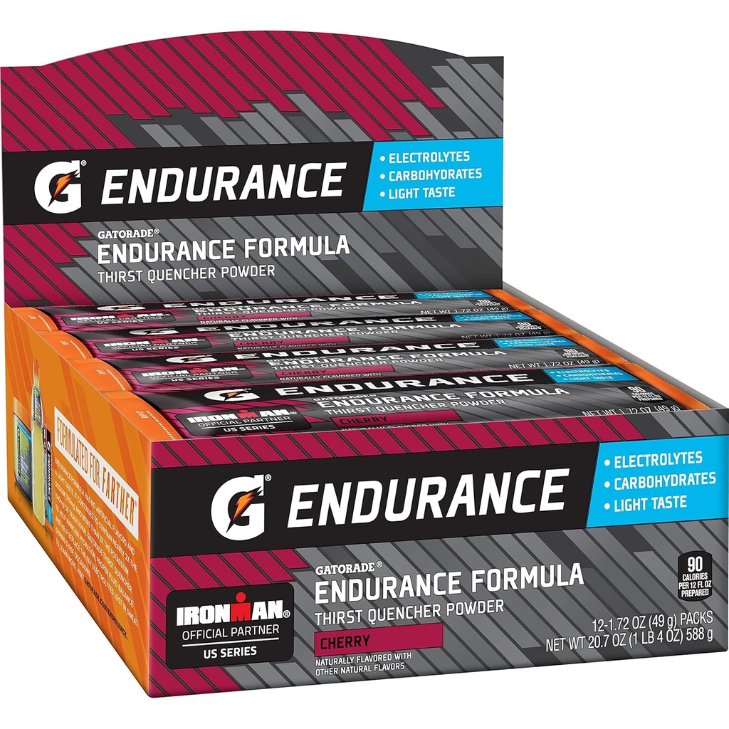 Gatorade Izturības formula Pulveris ar elektrolīti, ķiršu, 1,72 Oz - iepakojumā pa 12