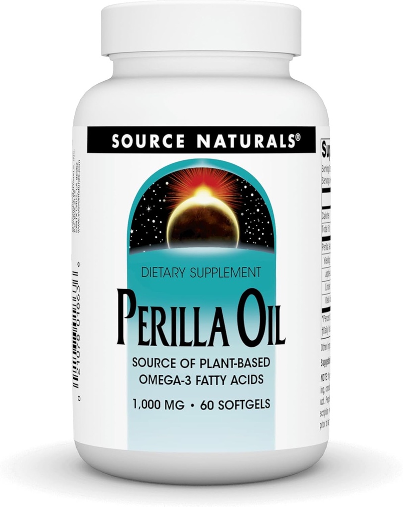 Avots Naturals Perilla Oil Augu bāzes omega-3 taukskābju avots, 1000 mg - 60 softgeli