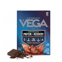 Vega Protein + Recovery - 30g Augu bāzes proteīns per apkalpo, Šokolāde, 12 x 1.6oz Maisiņi, 5g BCAAs, probiotikas, NSF Sertificēts, Shakes & Gludināšanas, (iepakojums May Vary)