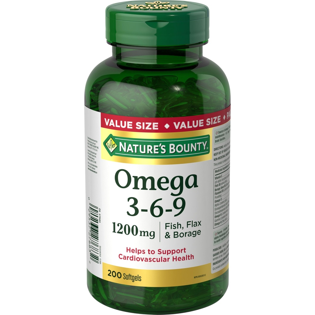 Dabas Bounty Omega-3-6-9 1200mg skaits 200