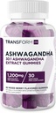 TransformHQ Ashwagandha Gumies 1200mg, 60 Gumijas (Mixed Berry Flavor) - Ashwagandha Herbal Extract Papildinājums - 30 Kalpo, bez lipekļa, ne-GMO