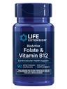 Bioaktīvais folāts un B12 vitamīns veicina sirds, smadzeņu un kuņģa-zarnu trakta veselību, ne-GMO, bez lipekļa, veģetārietis, 90 kapsulas