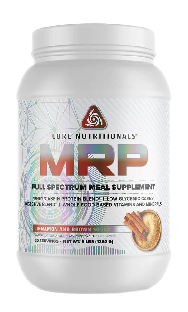 Pamata uzturs Platinum MRP Full Spectrum Meal Replacement, ilgstoša atbrīvošana visu dienu aminoskābju atbalsts, 27G proteīns, 20 Kalpojumi (kanēlis un brūnais cukurs)