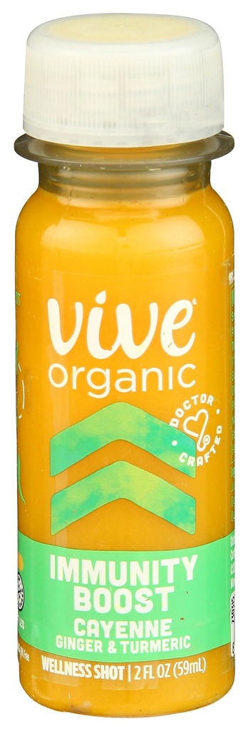 Vive Organic Immunity Boost Cayenne, Ginger & Turmeric Shot (2oz pudele)
