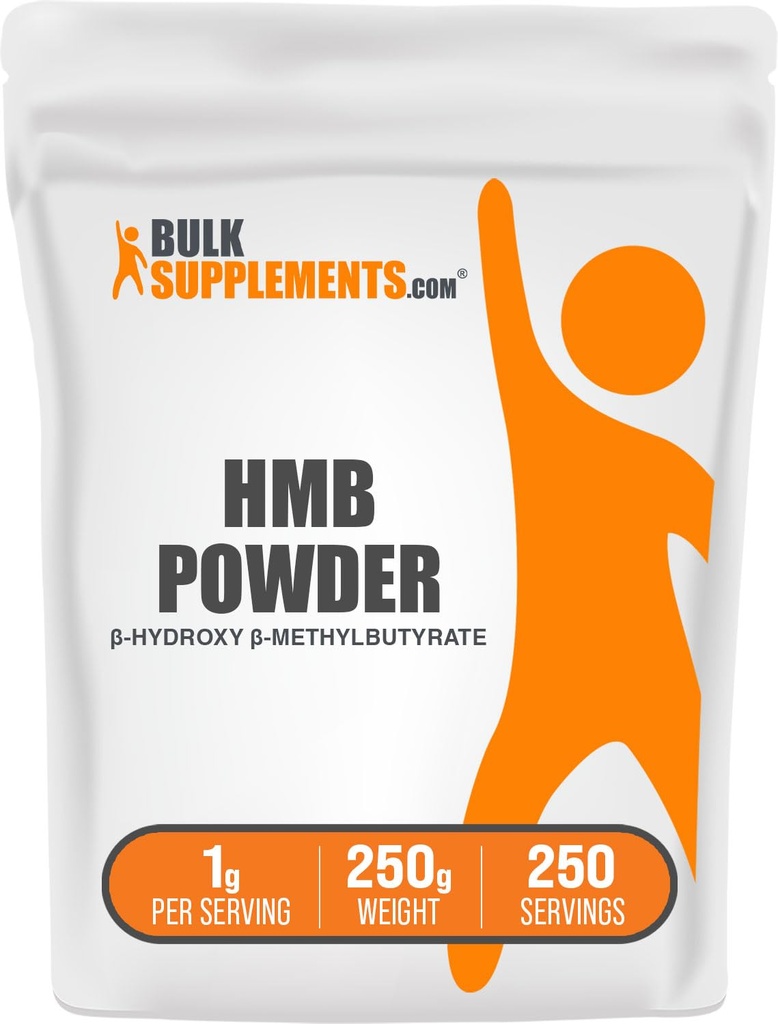 BulkSupplements.com HMB pulveris - Beta-hidroksi Beta-metilbutirāts, kalcija HMB papildinājums - bez lipekļa - 1g per Serving, 250g (8.8 oz) (1. iepakojums)