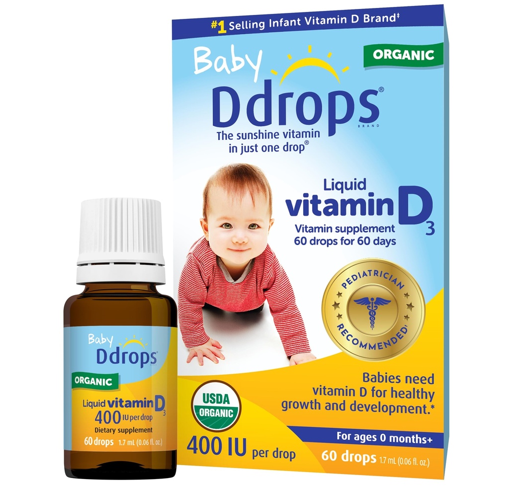 Ddrops Baby 400 SV, D vitamīns, 60 Drops 1,7ml (0,06 Fl. Oz (1. iepakojums))