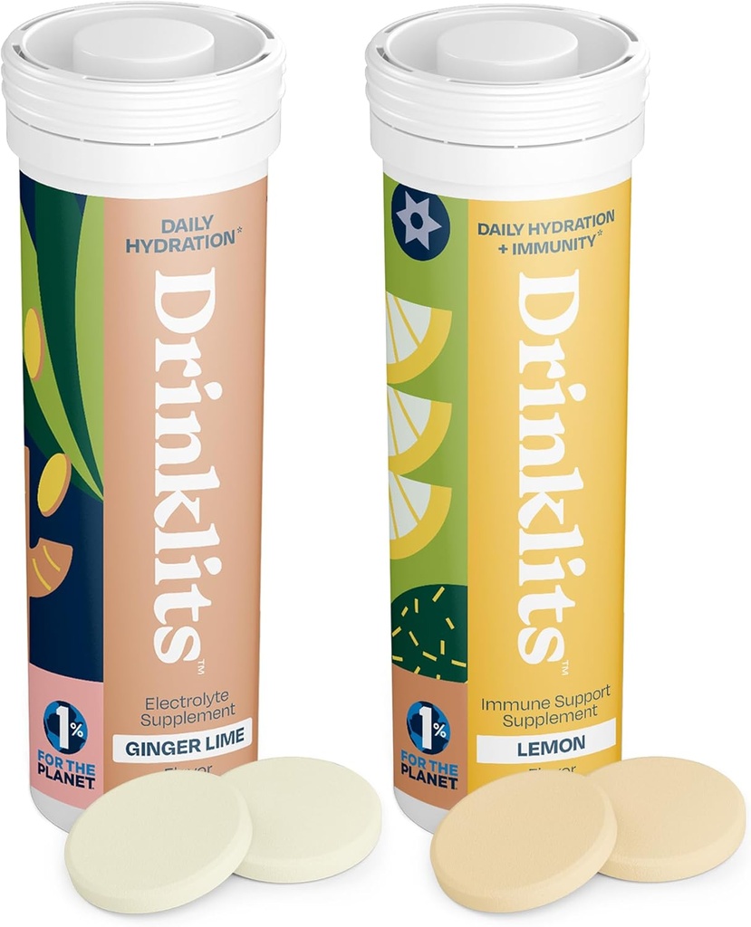 Dzērieni Ingvera-Laima Hidrācija un citrona Imūnsupporta atbalsts (2) Caurule Combo Pack 