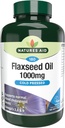 Natures Aid Linsēklu eļļa 1000mg Auksti presēta (Omega 3, 6 + 9) 180 vāciņi. Piemērots veģetāriešiem.