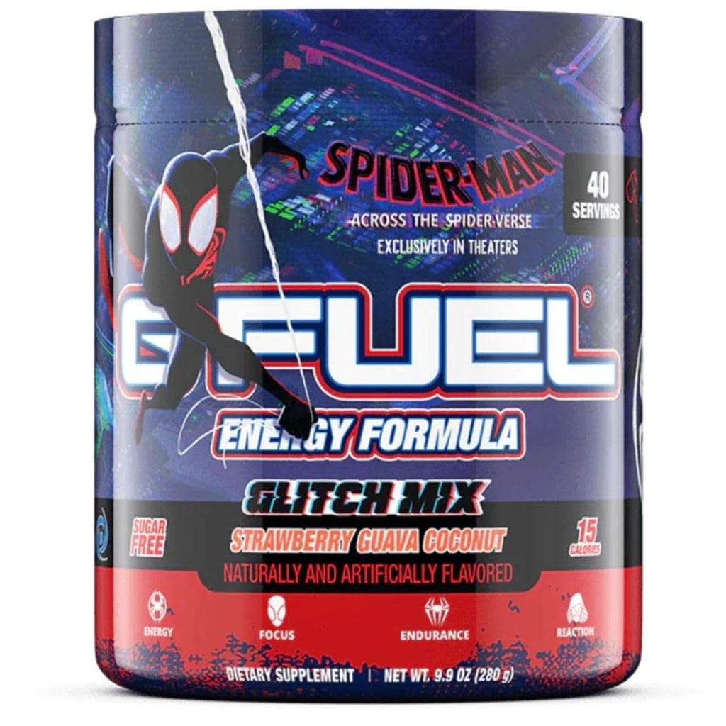 G degviela Across Spider-Verse Enerģijas Dzēriens Pulveris, Pirms Workout Kofeīns Mix Gaming, Focus Amino, Vitamīns + Antioksidanti, 9.9oz (Zemenes Guava Kokosrieksti, 40 Kalpo)