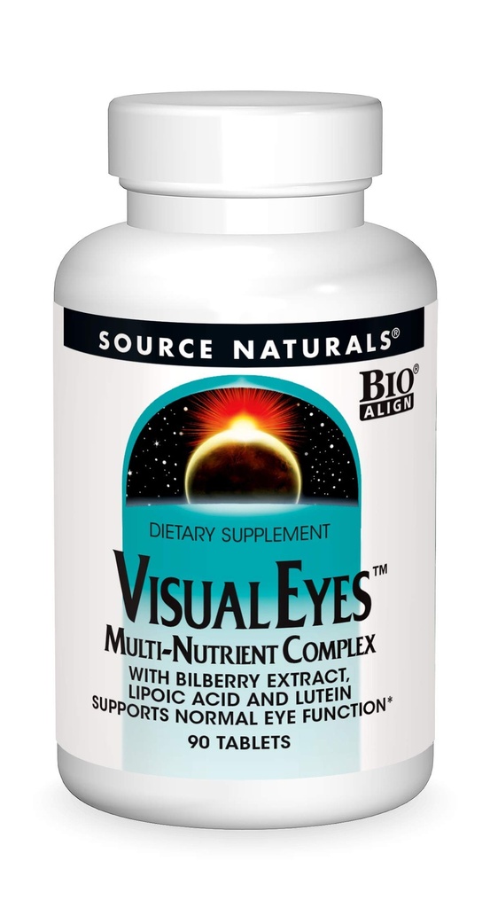 Avots Dabas Vizuālās acis Diētiskās Papildinājums - Multi-Nutrient komplekss ar Melleņu ekstraktu, Liposkābe un Luteīns - 90 tabletes