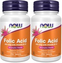 Papildvielas, Folijskābe 800 μg + B-12 (Cyanocobalamin) 25 μg, B kompleksais vitamīns, 250 tabletes (2. iepakojums)