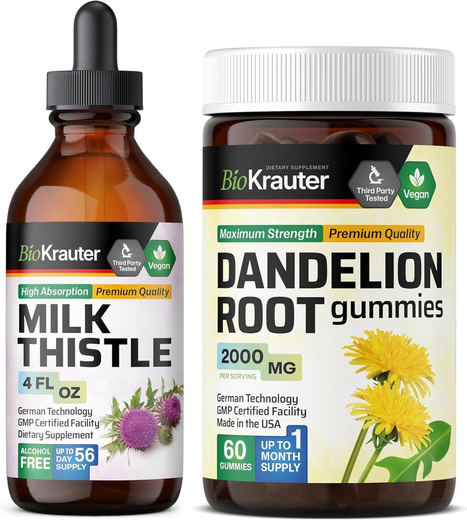 BIO KRATER Tinktūra 4 Fl. Oz. un Dandelion 60 Gummies