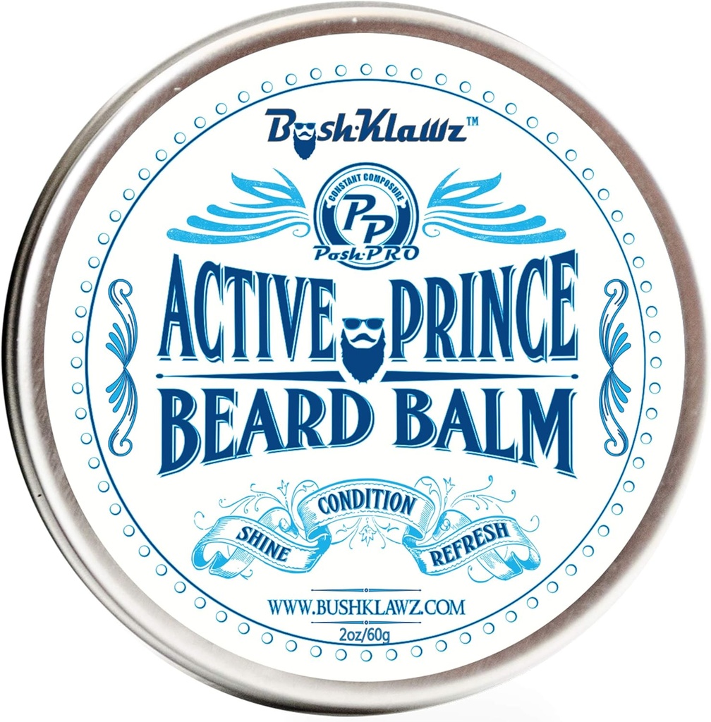 BushKlawz Beard Balm Leave-in Kondicionieris, 2 oz - Active Prince Scent - Labākais kondicionieris vīriešu bārda un dāvanu