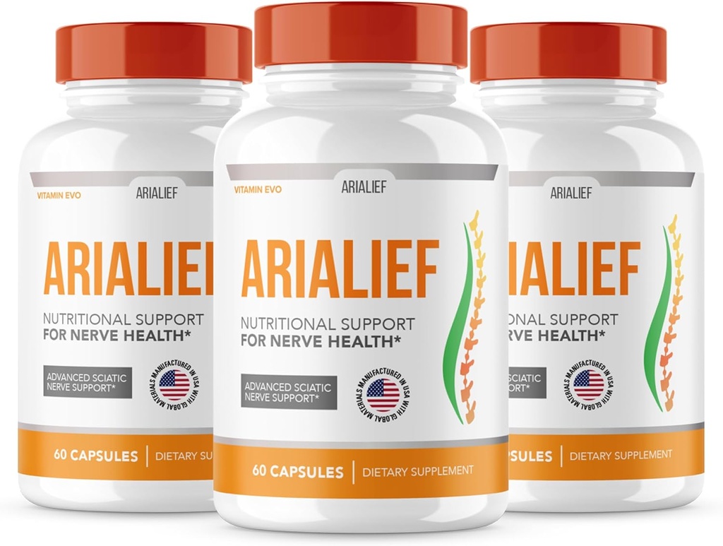 (3 IEPAKOJUMAM) Arialief Sciatica Nerve Support, Arialeaf Advanced Nerve Health, Arialeaf Prime Palm Sciatica, Aria Leaf Aria, Nerve Relief papildterapija Sciatic Soothing (180 kapsulas)