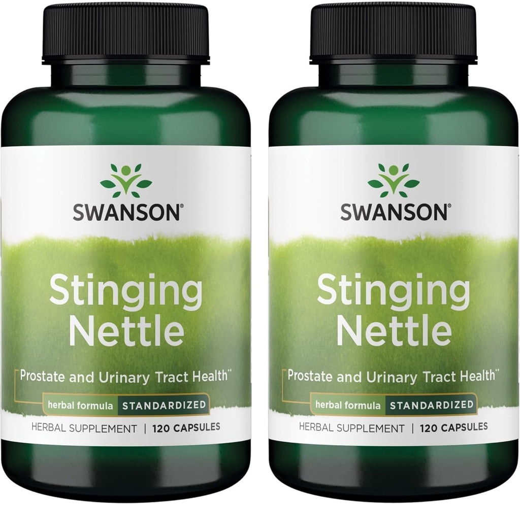 Swanson Stinging Nettles - augu Papildinājums Prostata Veselības un urīna Tract Support - Dabas Formula atbalsta Respiratoro veselības un šķidruma līdzsvars - (120 kapsulas) (2 iepakojums)