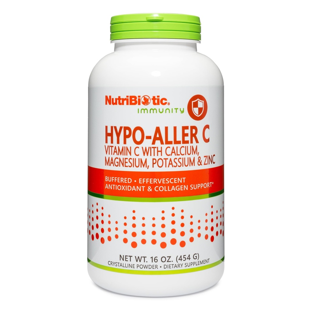 NutriBiotic - Hypo-Aller C pulveris C vitamīns un minerālvielas, 16 Oz 