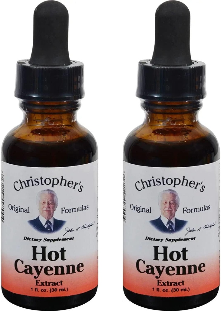 Christopher's Original Formulas Hot Cayenne Extract, 1 fl oz - Dabīgs augu papildinājums - Pack of 2