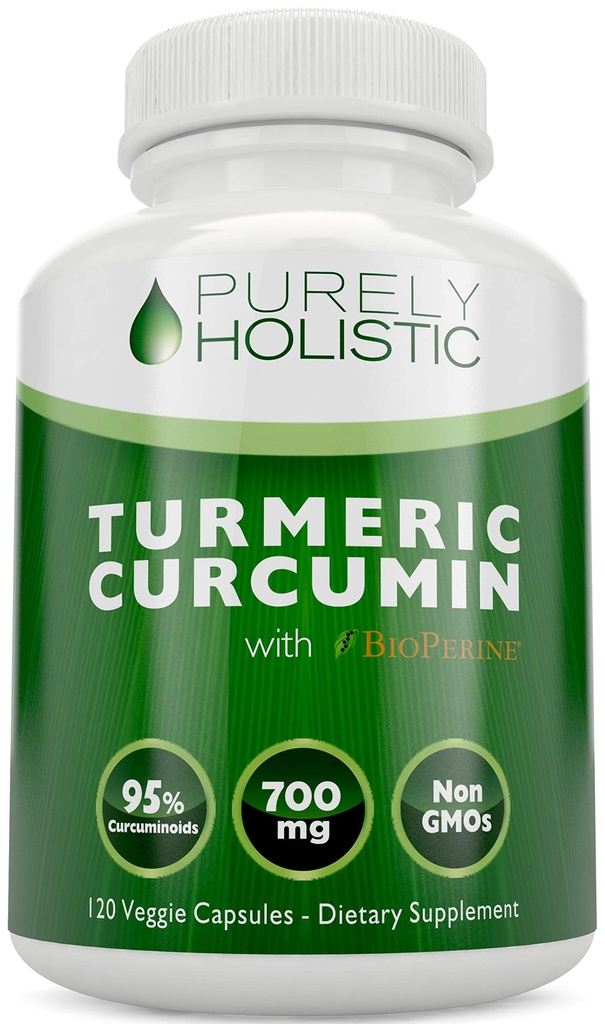 Kurkumīns ar bioperīnu - 120 Vegan kapsulas - 700mg Tumeric kapsulas - ar melno piparu ekstraktu 95% Kurkuminoīdi