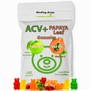 ACV Gummies & Papaya Leaf ekstrakts Gumijas - Premium Spēcīgs ābolu sidra Etiķis Papildinājums - Jodu saturoši un vitamīni B6 B12 - Trombocīti Matu āda un sirds Draudzīgi (1, Regulārs)