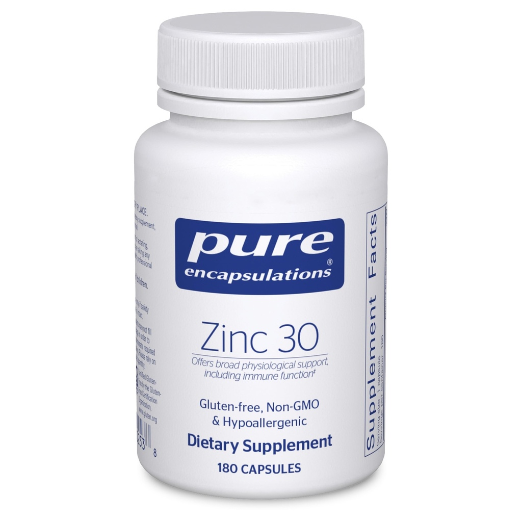 Cinka 30 mg pievienošana imūnās sistēmas atbalstam, augšanai un attīstībai un brūču dzīšanai* - ar cinka pikolinātu 30 mg - 180 kapsulas