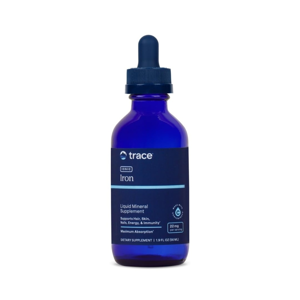 Trace Minerals joniskā dzelzs 22 mg - Uztura papildinājums, lai atbalstītu Imūnsistēmas veselība un enerģija - Šķidrās joniskās trace Mineral Papildinājums ar dzelzs sulfātu - 1,9 fl oz (par 46 Kalpo)