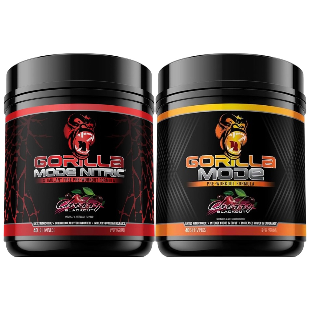 Gorilla Režīms Pre Workout & Gorilla Režīms Slāpekļveida Upgraded Stimulators - Labākais degustācija un visefektīvākais stimulants Brīvs pirmsdarbs 