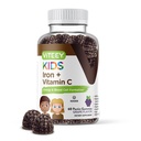 Vitēlijas dzelzs Gumijas bērniem ar C vitamīnu - atbalsta enerģiju, asins šūnu formulu, asins Builder Anemia Kids dzelzs bagātinātāji - Vegāns, Želatīns bez, lipeklis bez - Garšīgs košļājamās vīnogu degustācija