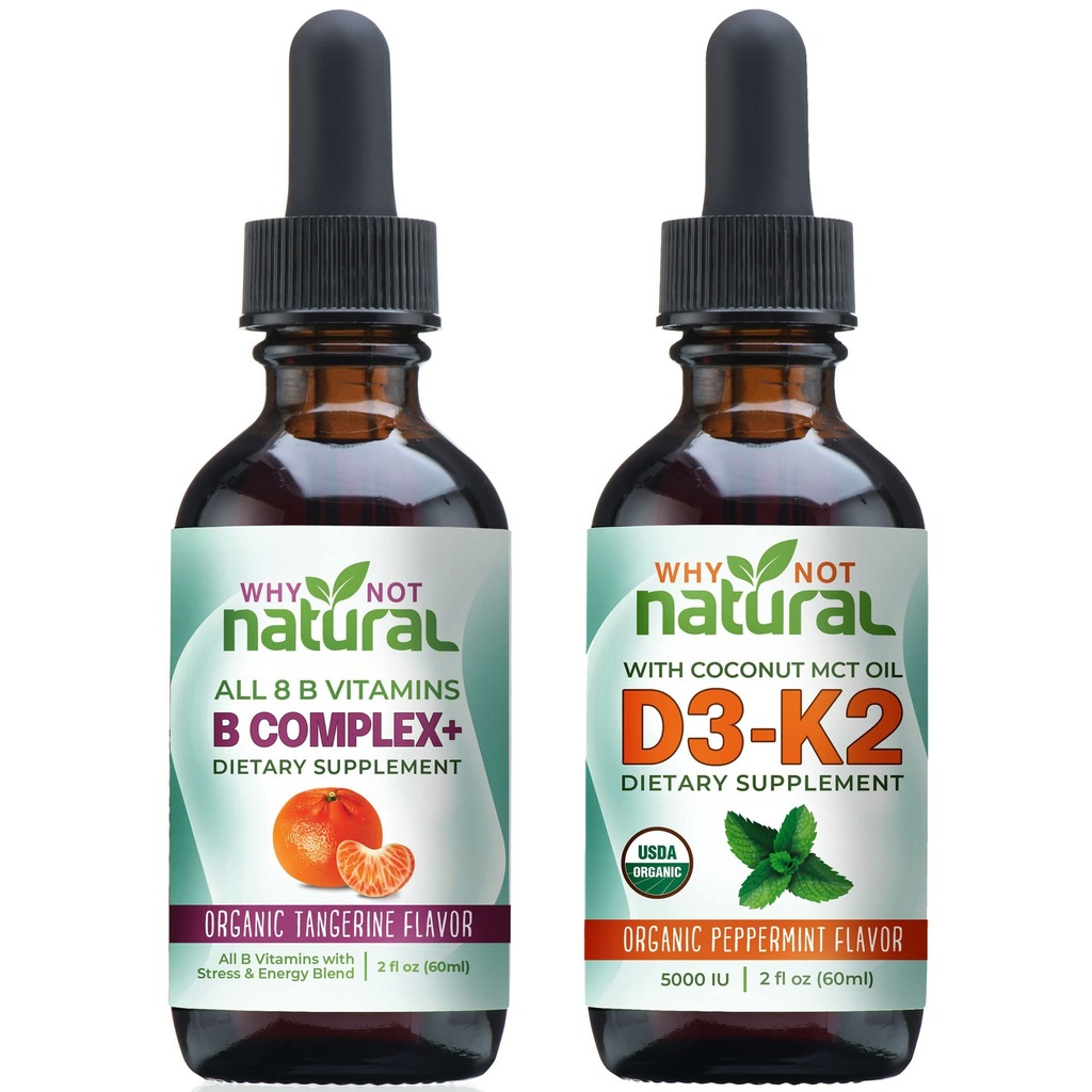 Kāpēc ne dabas B vitamīna komplekss un organisko vitamīnu D3K2 šķidruma pilieni