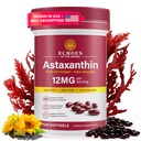Astaksantīns 12 mg – dabiskais astaksantīns no Haematococcus Pluvialis, Triple Strength Antioksidants Acu, ādas, locītavu un imūnās sistēmas papildterapijai (120 grāvis (1. iepakojumā))