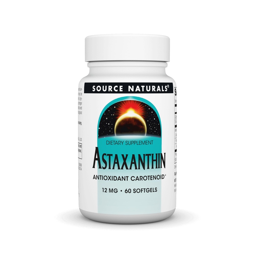 Avots Naturals Astaksantīns, antioksidants Karotenoīds, 12 mg - 60 softgeli