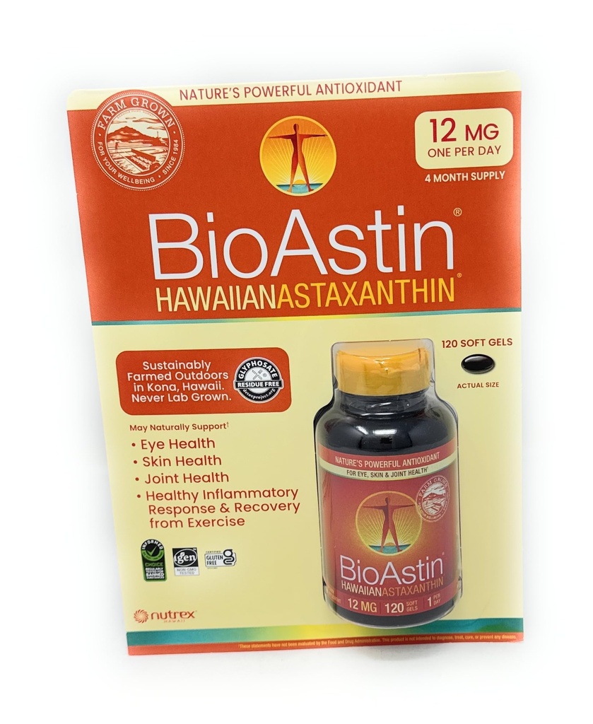 BioAstin Hawaiian Astaksantīns 12 mg, 120 soft gels