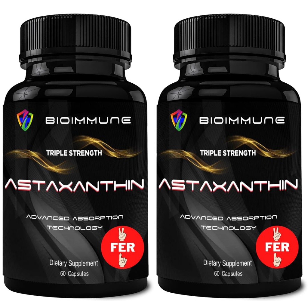 BioImmune 2 Iepakojums Triple Strength AstaQuilTM Astaksantīns 12mg Pastiprināta Absorbcija, 120 Softgels w/Organic Coconut Oil. Spēcīgs antioksidants acu, locītavu un sirds veselībai