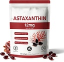 Astaksantīns 12mg, 120 Softgels, Dabīgs mikroaļģu avots, bez GMO lipekļa, 4 mēnešu piegādes