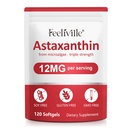 Premium Astaksantīna piedevas 12mg 120 Softgels, astaksantīns Acu, ādas, locītavu, smadzeņu, svaigu mikroaļģu avots Sirds un imūnās sistēmas veselībai