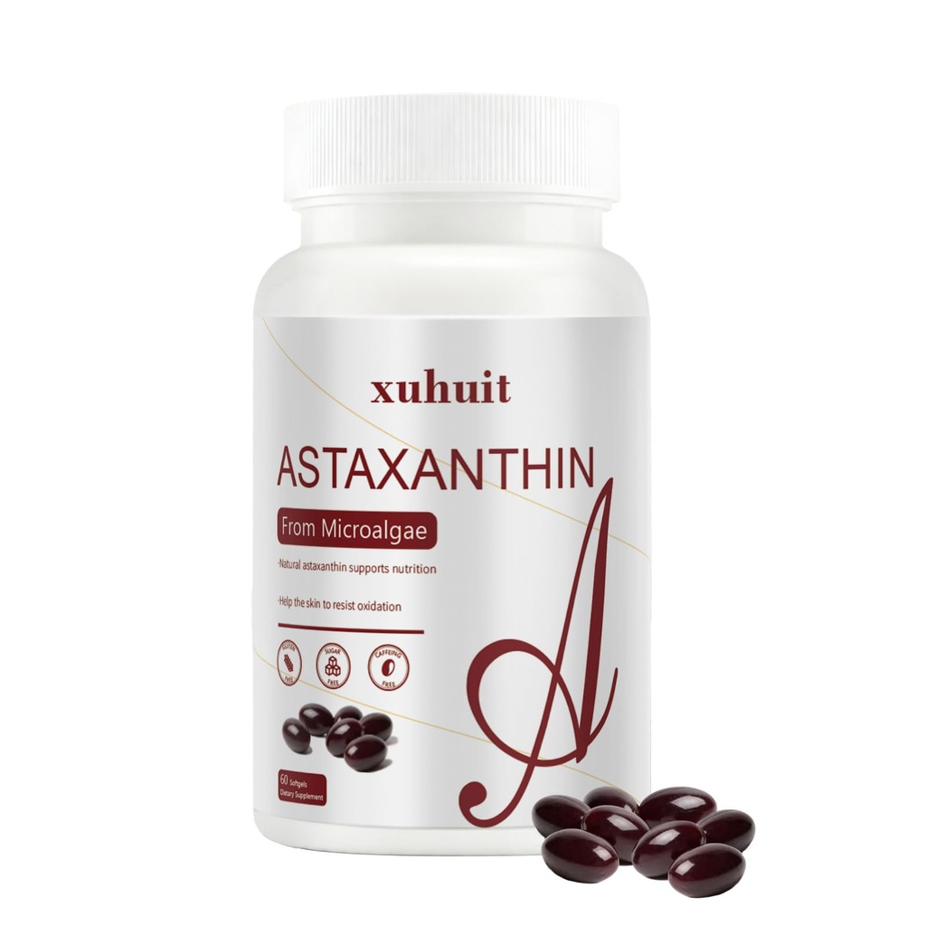 Astaksantīns 12mg Softgels, 120 Skaits 4 Mēnešu Piedāvājums, Dabīgs Antioksidants Papildinājums no Aļģu, Sojas, Bez, Viegli Norijiet (01)