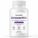 Nutrawell Astaksantīns - Ikdienas antioksidants Labsajūta Papildinājums ar dabiski iegūtu astaksantīna tīru formulu aktīvam pieaugušajam dzīvesveidam Viegli lietojams Kapsulas - 90 softgeli (1)