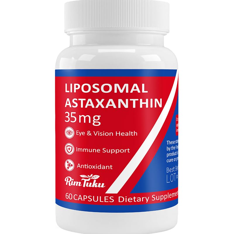 35mg Liposomālā astaksantīna papildinājums - spēcīgs antioksidants ādas, locītavu un acu veselībai - dabiska anti- aging formula ar tīru astaksantīnu - Vegan, ne- GMO, 60 kapsulas