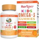 MARYRUTH'S Vegan Omega 3 Gumijas bērniem 2+, 2 mēnešu piegādes, bez cukura, Omega 3 Papildinājums ar vitamīnu C, Linsēklu eļļa, Imūnsupport, Essential Nutrient ALA, No Fish Taste, 60 Count