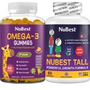 NuBest Bundle Kaulu augšana - smadzeņu augšana: Omega 3 Gumijas Jauni meklēt bērniem un pusaudžiem ar kalcija, kolagēna, herbs, Omega 3 Linsēklu eļļa