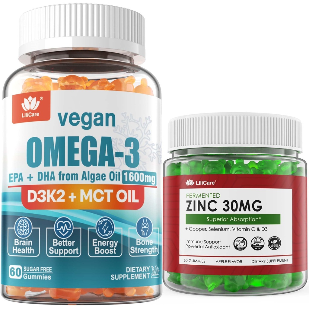 Vegan Omega 3 Gumijas + cinka gumijas bez cukura