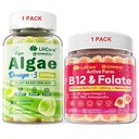 Paciņa: Algae Omega 3 Gummies 1 iepakojums un metil- B12 + L-metilfolāts Gumies 1 iepakojums