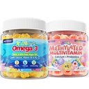 Bērni Metilēti multivitamīni Gumijas ar kalciju, probiotikām + Omega 3 Gumijas ar D3 un K2 vitamīnu, C, DHA