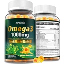 Omega-3 papildinājums Gumijas sievietēm un vīriešiem - 1000mg Vegan Omega3 DHA & EPA ar turmeriku, vitamīnu D3, K2, citiolīnu vispārējai veselībai - Aļģu eļļa Omega 3 Taukskābju piedevas, bez cukura