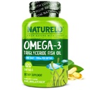 NATURELO Bezsuku omega 3 Zivju eļļas papildinājums - 1100mg Triglicerīda Omega 3, EPA + DHA, šķidrā zivju eļļa sirds, acu, smadzeņu, locītavu veselībai - 120 softgeli, 4 mēnešu piegādes